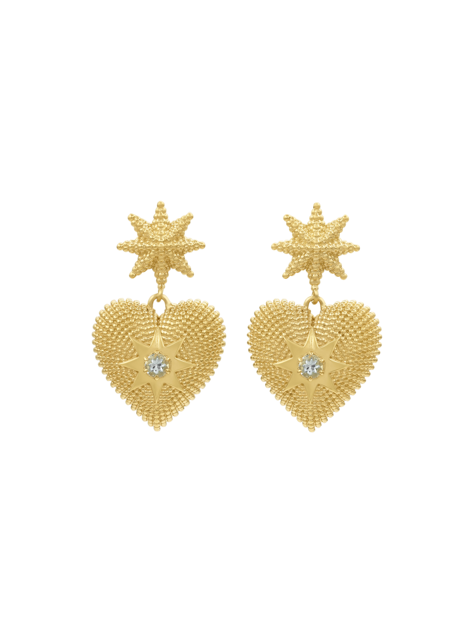 Brave heart aquamarine earrings